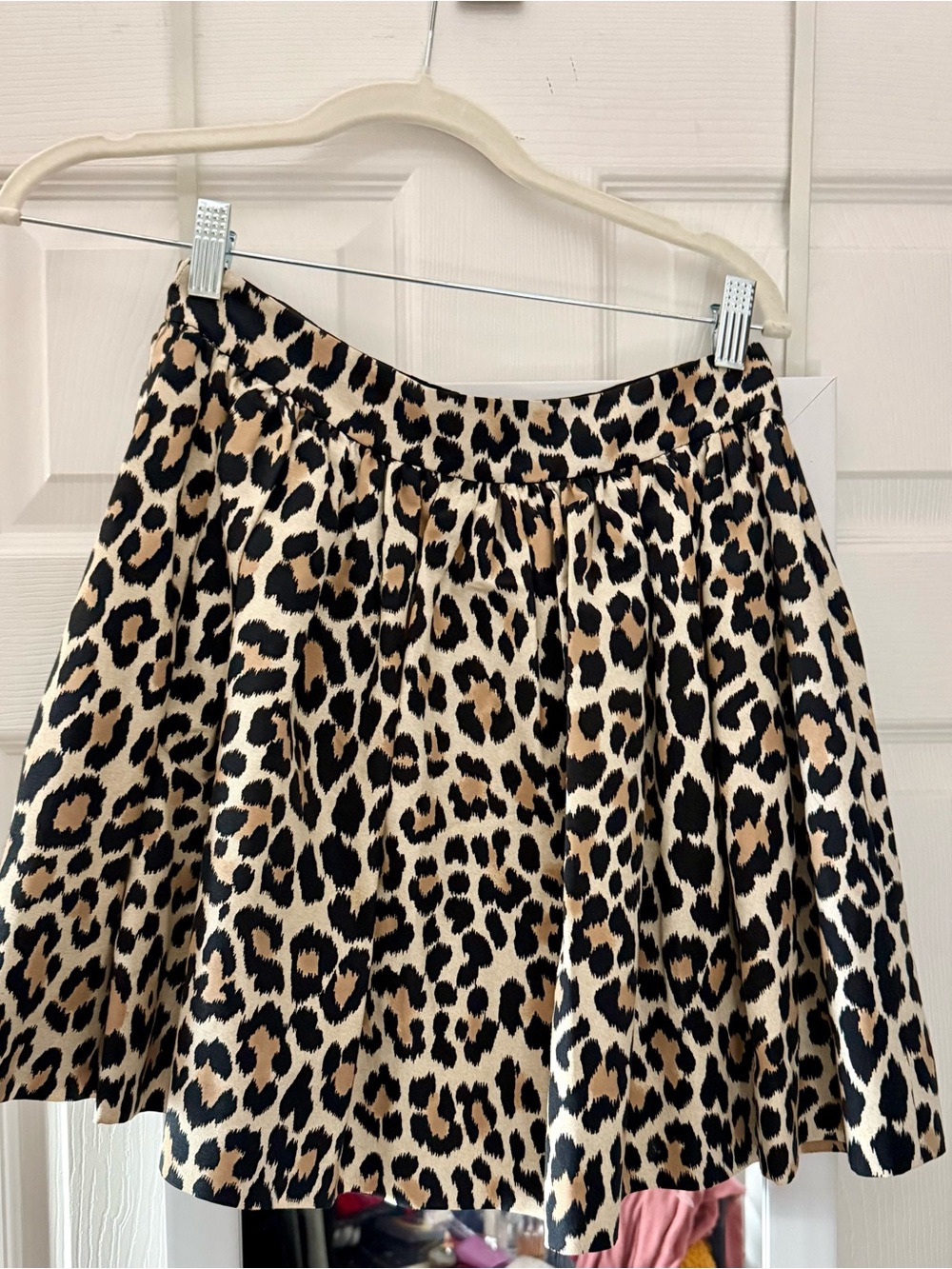 kate spade Leopard Print Skater Skirt - Black & Tan